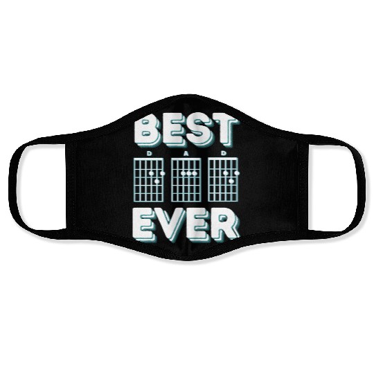 Best Dad Ever Guitar Notes Face Masks