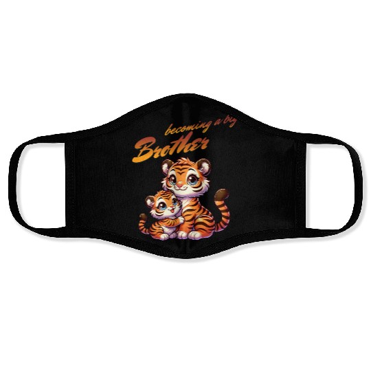 Soon I'll Be A Big Brother Sweet Tigers, Brother Face Masks