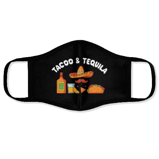 Tacos & Tequila Funny Taco Lover Saying Slogan Face Masks