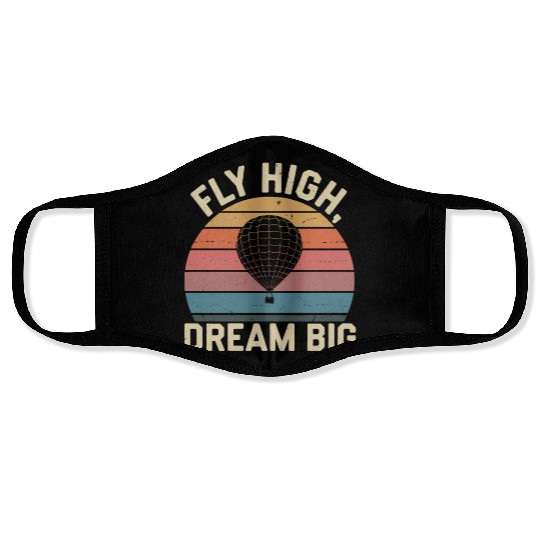 Fly High, Dream Big Hot Air Balloon Inspiration Face Masks