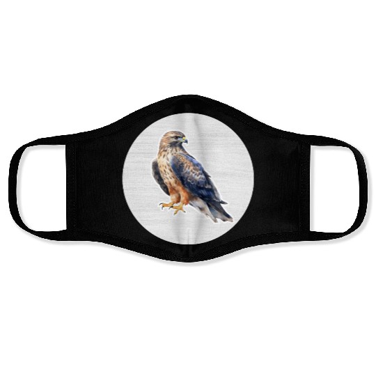 Hawk Watercolor Drawing Face Masks