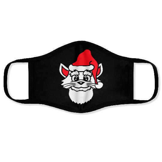 Cute Santa Claus Cat Winter Hat Fun Christmas Gift Face Masks