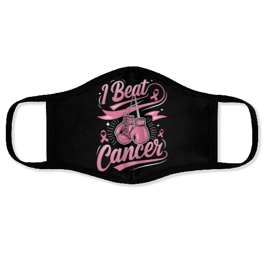 I Beat Cancer Breast Cancer Awareness Face Masks
