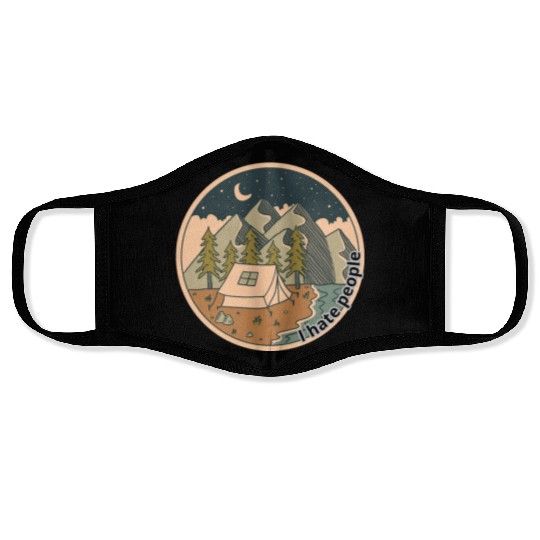 I hate people CampingVibes Face Masks