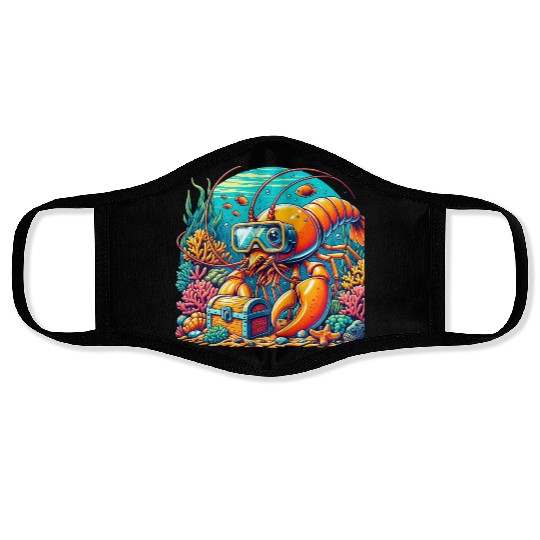Shrimp Exploration-Underwater Adventure Face Masks