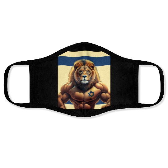 Strength and Unity: The Lion of Israel, Israeli Pa Face Masks