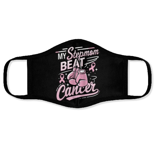 My Stepmom Beat Cancer Breast Cancer Awareness Face Masks