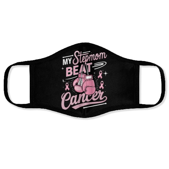 My Stepmom Beat Cancer Breast Cancer Awareness Face Masks
