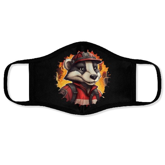 Badge firefighter Face Masks