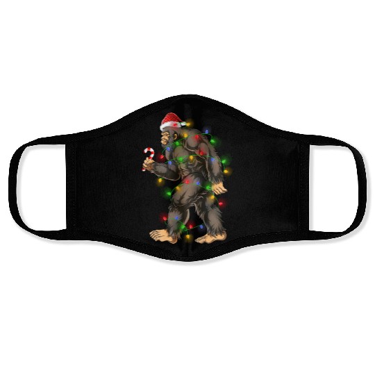 Bigfoot Sasquatch Yeti Candy Cane Christmas Face Masks