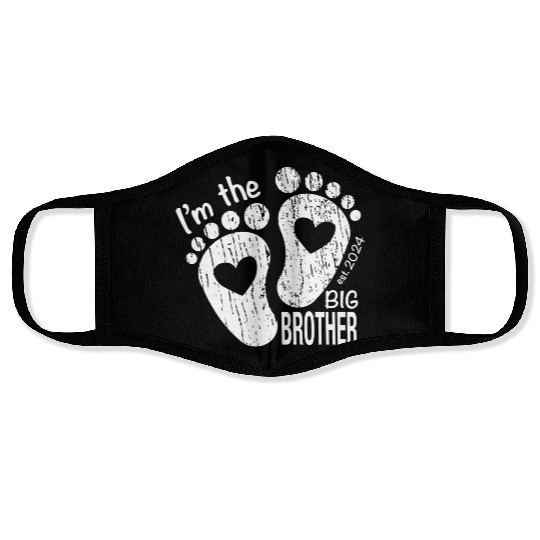 I’m the big brother -newborn sibling design Face Masks