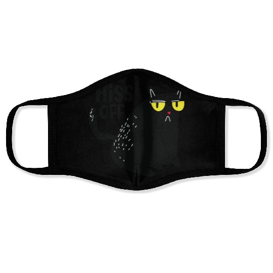 hiss off cat Face Masks