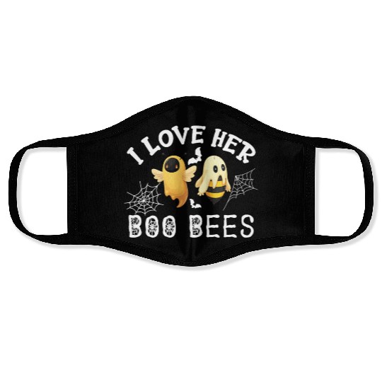 I Love Her Boo Bees Face Masks Funny Couples Halloween Co