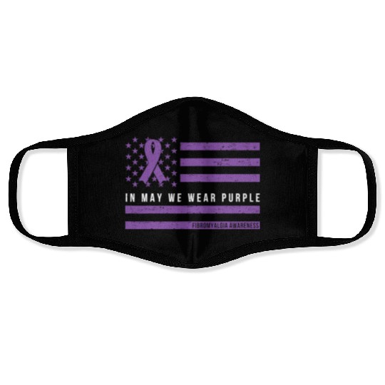 In May We Wear Purple Fibromyalgia Warrior Face Masks