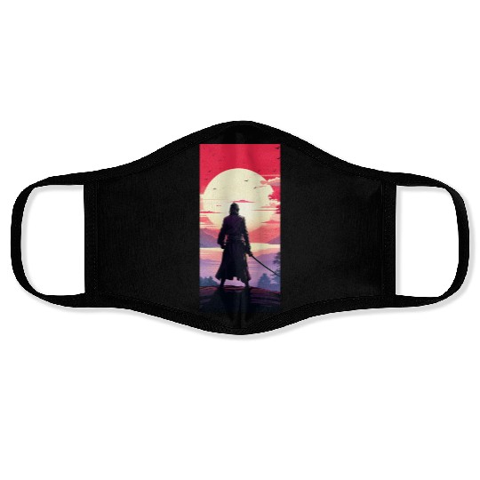 Anime traditional japanese samurai Face Masks