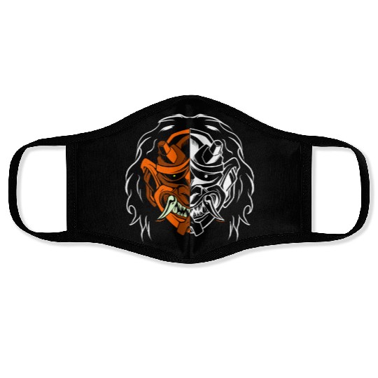 Dual Oni Demon Mask Ninja Samurai Face Masks