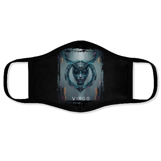 Zodiac sign Virgo in cyberpunk era Future Face Masks