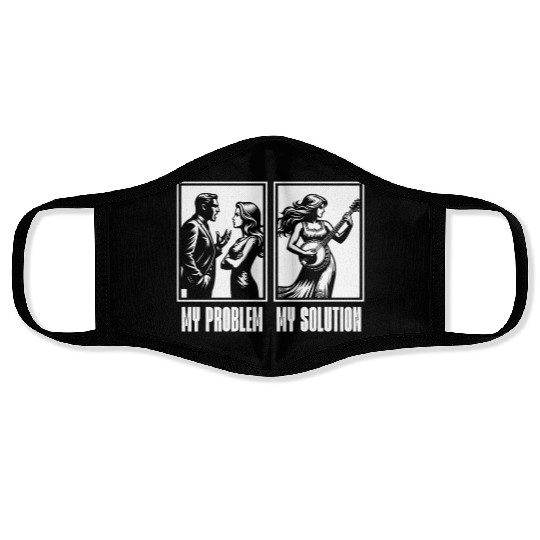 Bluegrass Music My Problem My Pictogram Mom Dad Face Masks