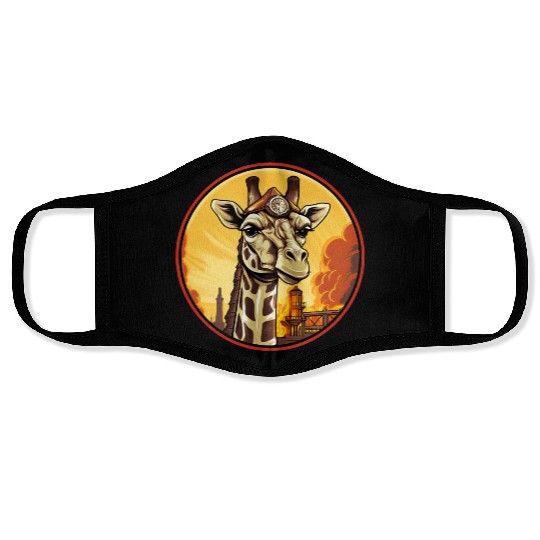 Firefighter giraffe Face Masks