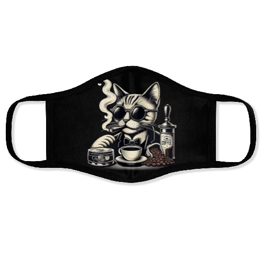 "Midnight Cat" Face Masks