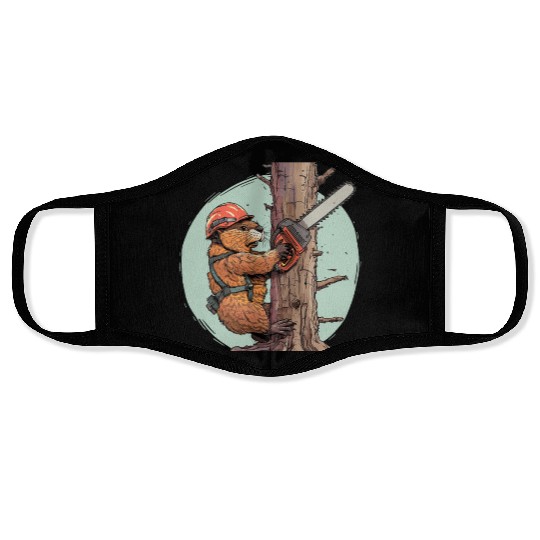 Beaver Lumberjack Chainsaw Face Masks