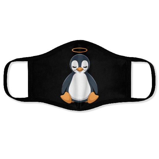 Peaceful Penguin with Halo Design Face Masks