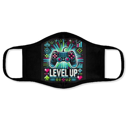 game level up Face Masks