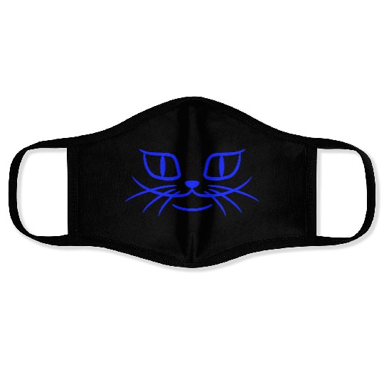 Creepy Cat Eayes Looks Happy Happy Smiling Evil Face Masks