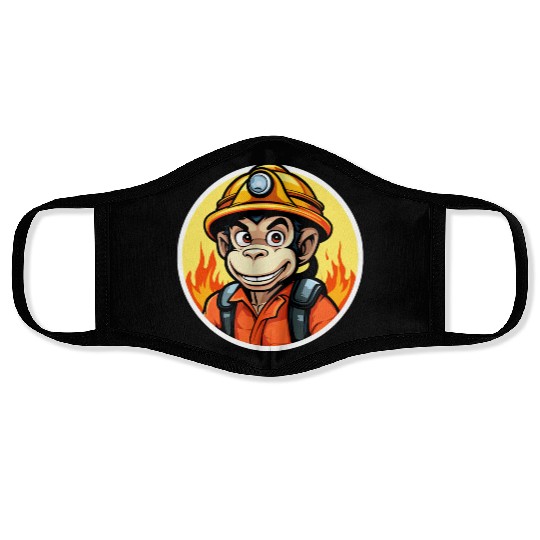 Firefighter monkey Face Masks