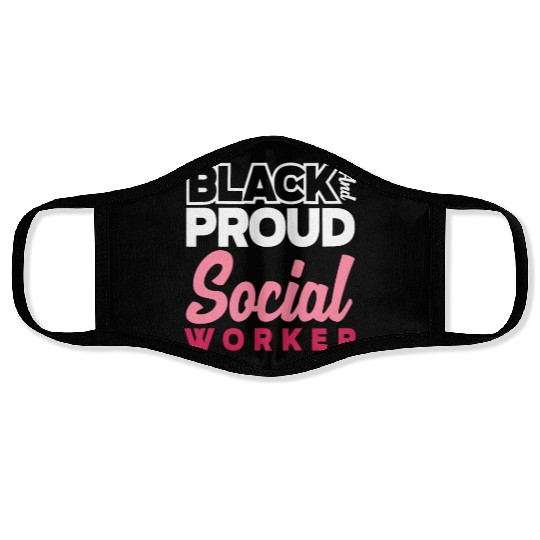 Black And Proud Social Worker Face Masks