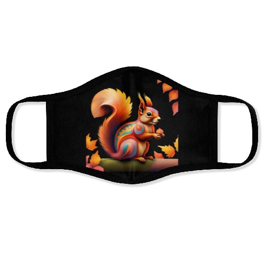 Fall Squirrel Alebrije Face Masks