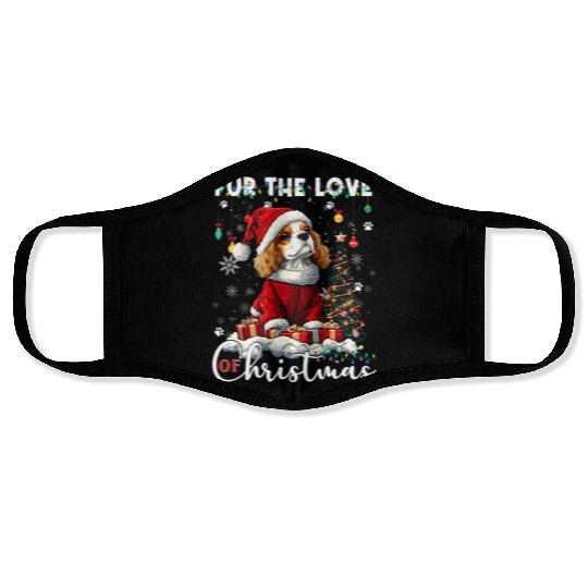 Cavalier King Charles Spaniel Christmas Tree Dog Face Masks