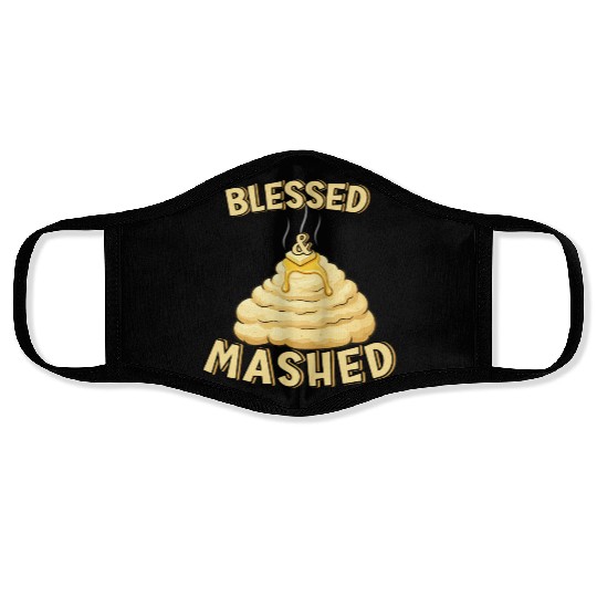 Blessed & Mashed - A Punny Thanksgiving Design Face Masks