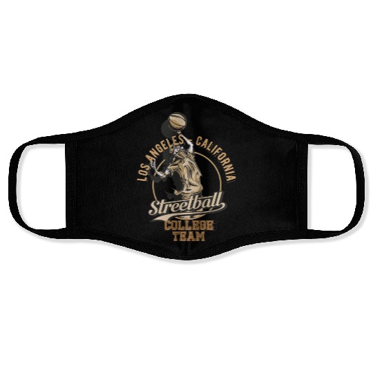 Los Angeles Streetball College Team log Face Masks