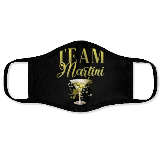 Team Martini Cocktail Bartender Face Masks