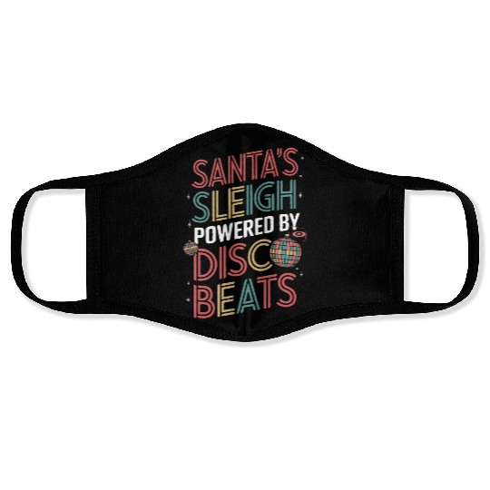 Santa's sleigh powered by disco beats Face Masks