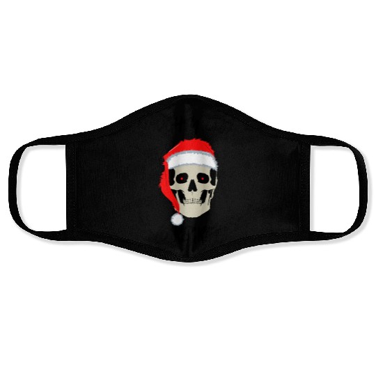 Naughty List No Regrets Santa Skull Face Masks