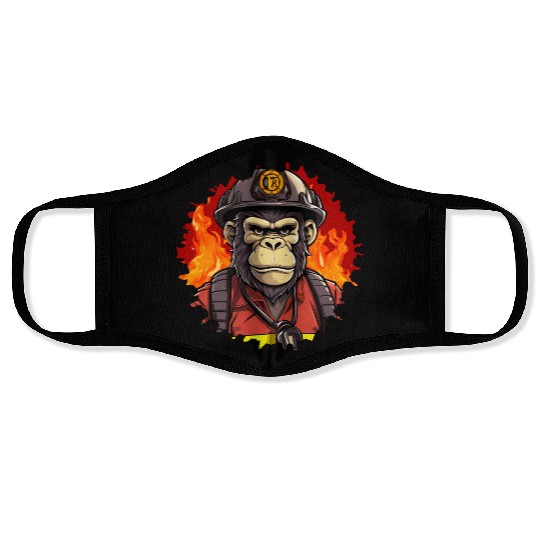 Firefighter monkeys Face Masks