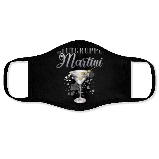 Blutgruppe Martini Cocktail Bartender Face Masks