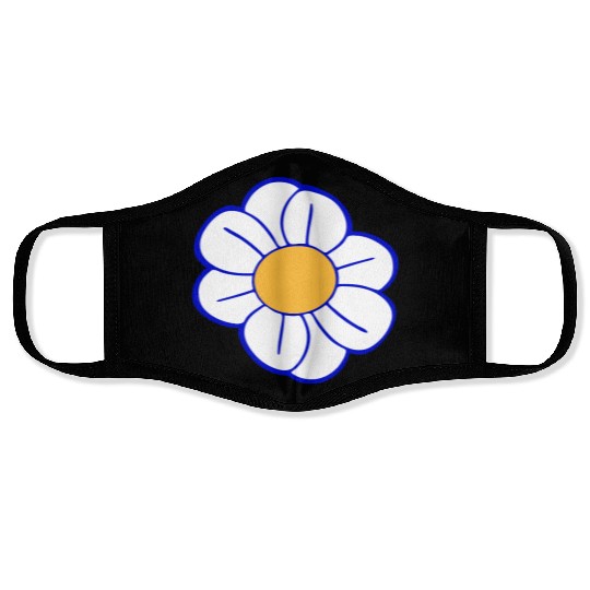 Beautiful White Daisies Flowers Spring Summer Fun Face Masks