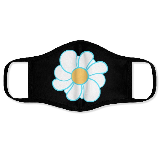 Beautiful White Daisies Flowers Spring Summer Fun Face Masks