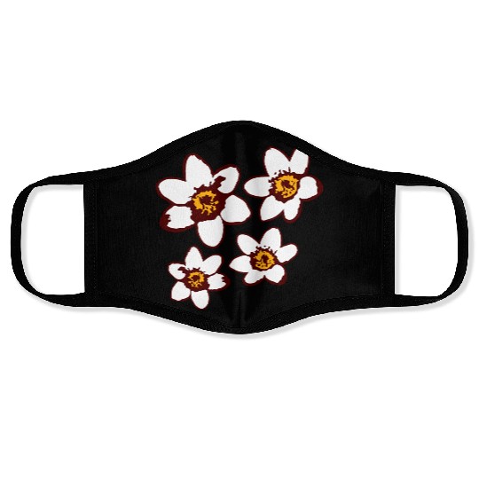 Beautiful White Daisies Flowers Spring Summer Fun Face Masks