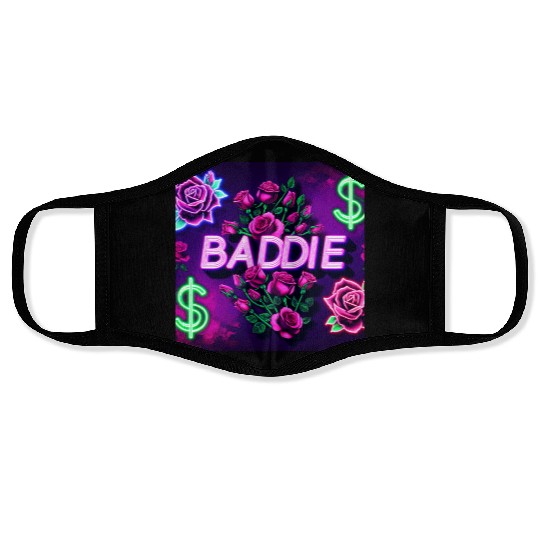 BADDIE in Neon Pink Face Masks