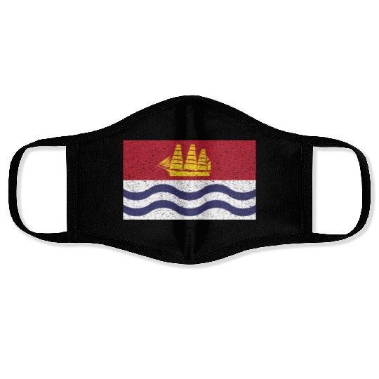 Flag of Bath city Maine State Face Masks
