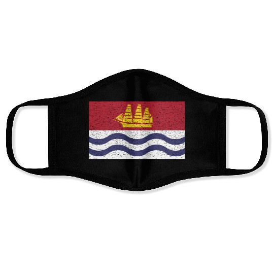 Flag of Bath city Maine State Face Masks