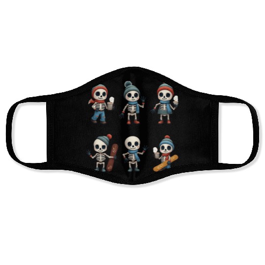 Kawaii Skeleton Winter Collection | Cute Merch Face Masks