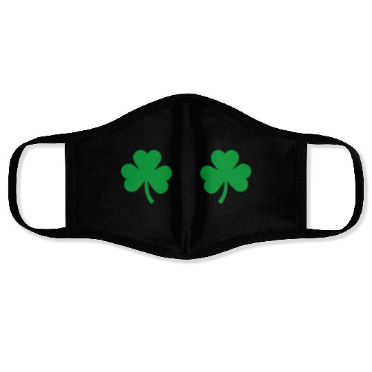 Shamrock Boobs Irish Boobies St Patricks Day Face Masks