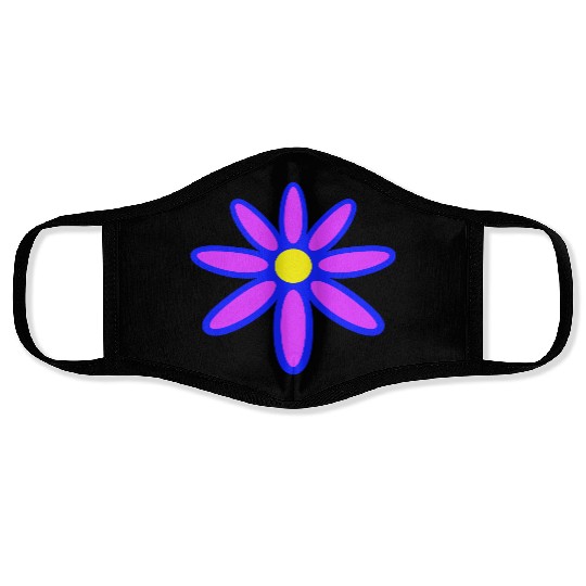 Small Daisy Flower Purple Decorative Nature Design Face Masks
