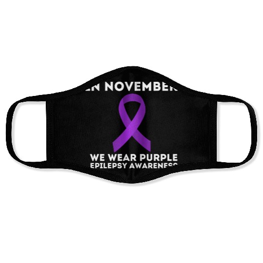 In November We Wear Purple Epilepsy Awareness Face Masks