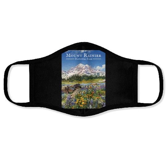 Mount Rainier Paradise Meadows Face Masks